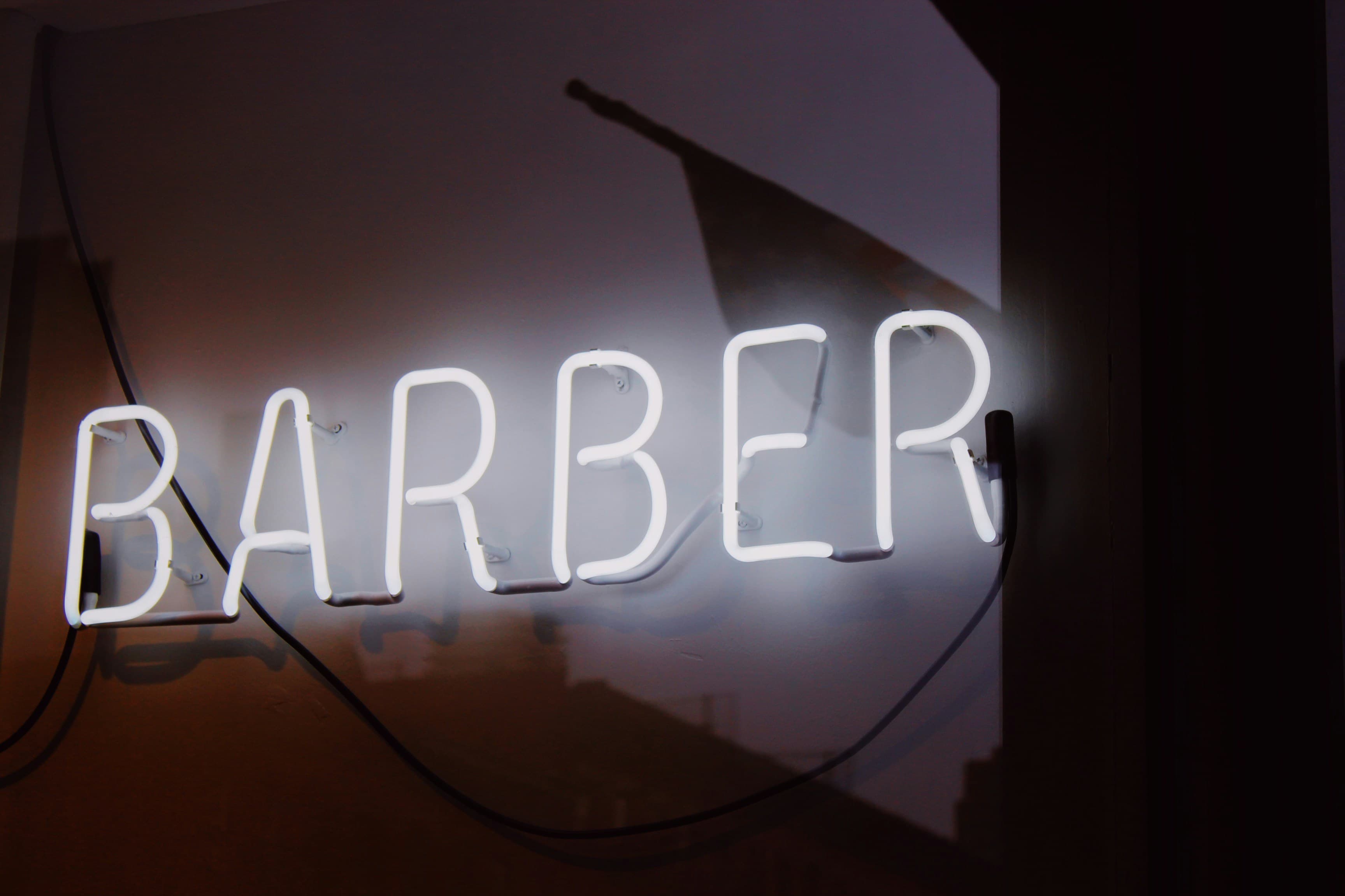 Led logo displaying 'Barber'